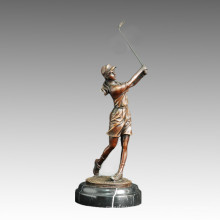 Sports Statue Golf Female Bronze Sculpture, Milo TPE-505